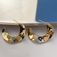 glossy earrings personality punk double C earrings electroplating real gold earringspicture14